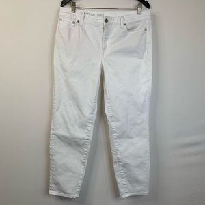 Talbots white cropped girlfriend jeans.